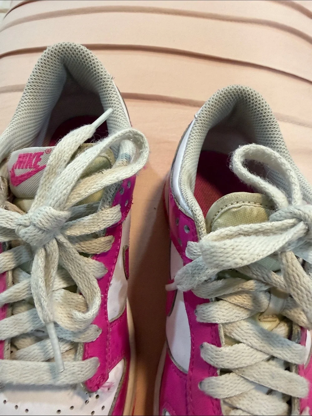 Nike Low-Top Dunks Sneakers in Hot Pink (fuscia) and White